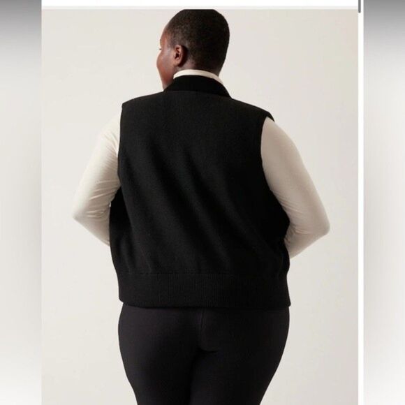 Athleta Vest Hanover Hybrid Puffy Puffer Full Zip Black NWT 1X - Picture 4 of 7
